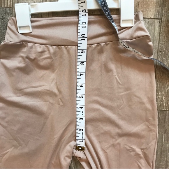 Pink stretch flare leg ruffle pants - Picture 8 of 10